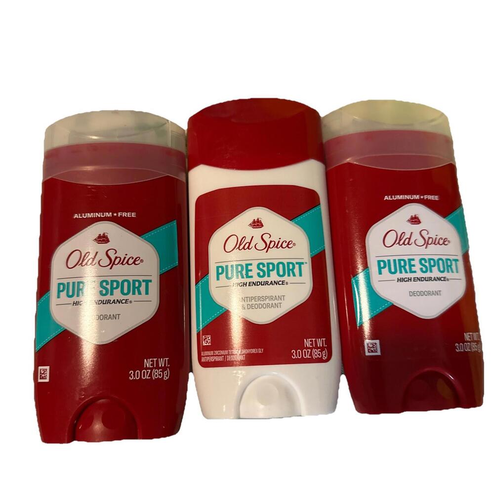 Old Spice Pure Sport High Endurance Men's Deodorant Alum Free 3 Oz. Lot Of 3. 1I